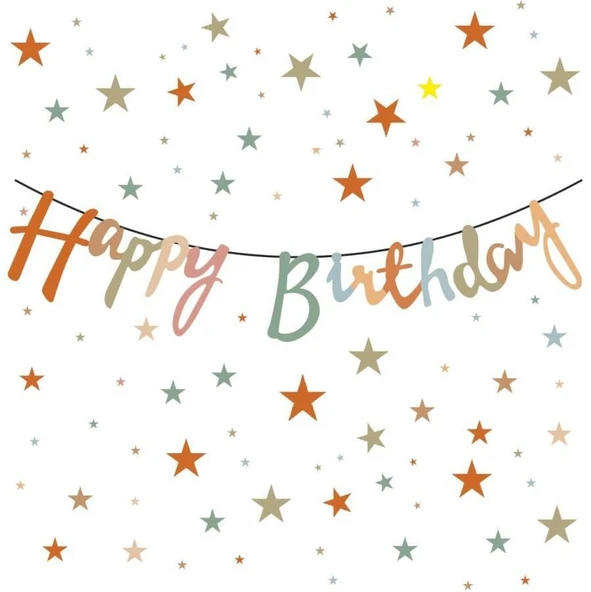 Kaligrafik El yazısı Happy Birthday RETRO El yazıs ürün görseli 1