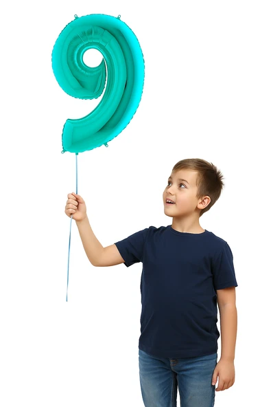 Folyo Rakam 9 Tiffany 40 inç 102 cm GRABO turkuaz ürün görseli 1