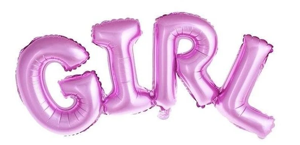 Folyo Balon GİRL YAZISI PEMBE 21-60cm ürün görseli 1