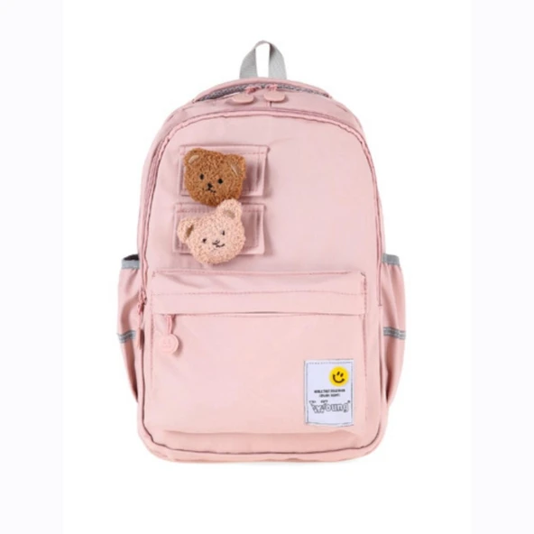 Young 51666 ayıcık maskotlu okul sırt çanta PEMBE ürün görseli 1