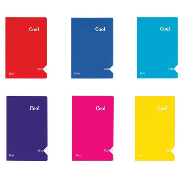 Defter A4 060 Yp.Karelı Pp Kp.Cool Keskin 6 lı set ürün görseli 1