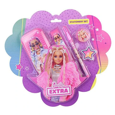 Barbie Kırtasiye seti 5li metal kalemlikli B-3765A ürün görseli 1