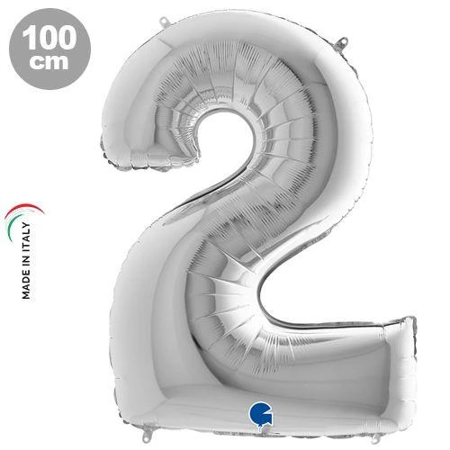 2 Yaş Gümüş Folyo Balon 40Inc 100cm ürün görseli 1