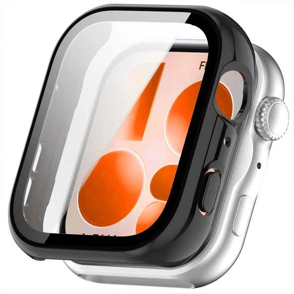 Huawei Watch Fit 5 Uyumlu Kasa Uyumlu Kılıf Sert PC Kasa ve Ekran Koruyucu Kılıf  Siyah ürün görseli 1