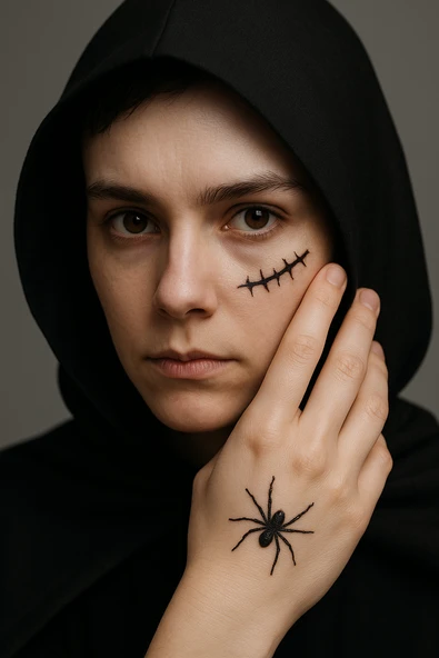 Halloween Cadılar Bayramına Özel Dövmeler Karışık Korku Dövmeleri 1 Tabaka 18*20 cm karışık desenler ürün görseli 1
