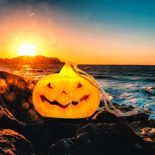 Halloween Cadılar Bayramı Işıklı Balkabağı 5X8cm A ürün görseli 1