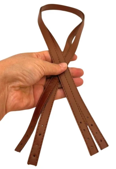 Çanta Aksesuar Slim Model 70x1.2 cm Suni Deri Taba Renk Çift Çanta Sapı ürün görseli 1