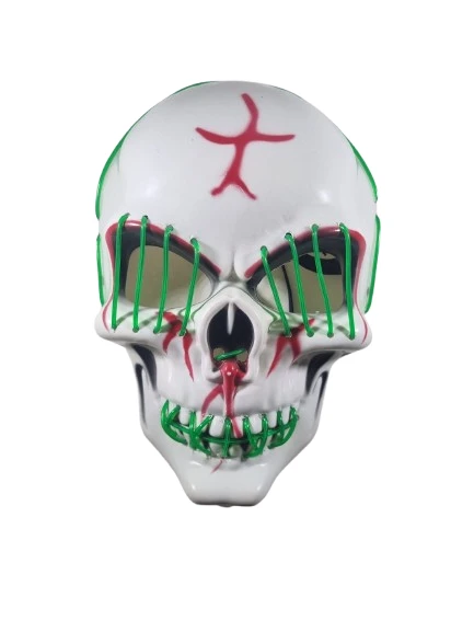 Halloween Maske Kuru kafa Işıklı Yeşil Teller ürün görseli 1