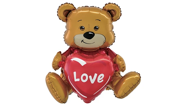 Folyo Balon SEVİMLİ AYICIK 41*50*31 Love Yazılı ürün görseli 1