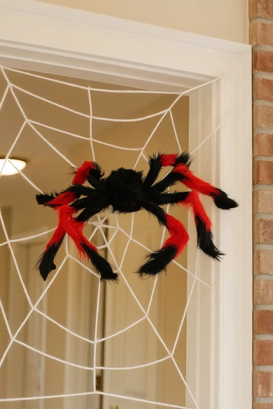 Halloween Örümcek Figür 50 Cm Siyah-Kırmızı ürün görseli 1