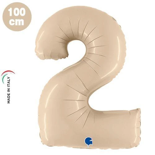 2 Rakam Folyo Balon Krem Satin 40Inc 100cm ürün görseli 1
