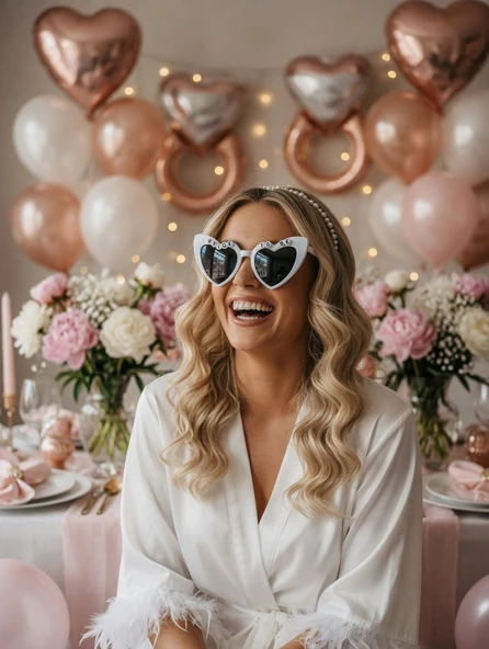 Bride To Be Beyaz Kalp Parti Gözlüğü Bekarlığa Veda Lüks Fotoğraf Aksesuarı ürün görseli 1