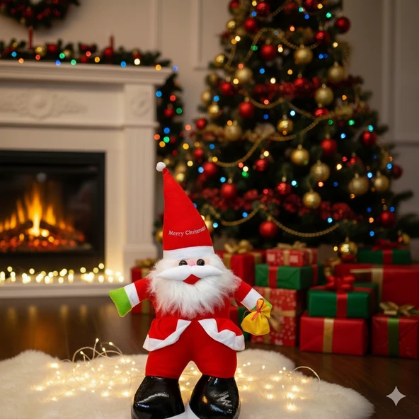 50 cm Peluş Noel Baba – Yılbaşı Dekorlarında Kullanılabilir Orta Büyük Boy Figür ürün görseli 1