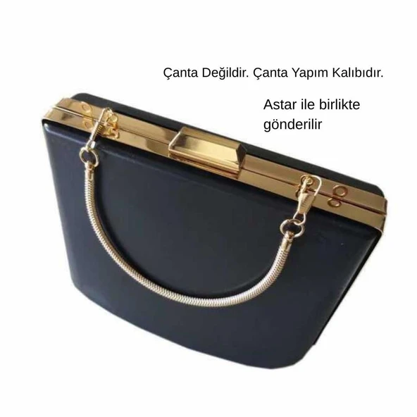 Çanta Aksesuar Abiye Çanta Kalıbı Tutma Saplı Model (Astarlı) Light Gold Metalli ürün görseli 1