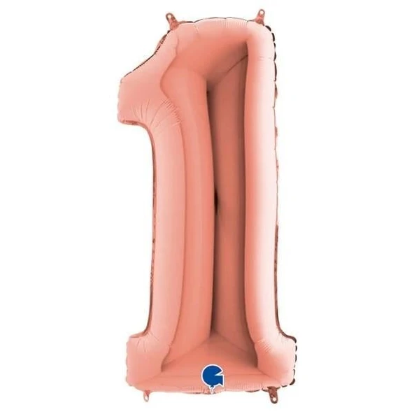 1 Yaş Rosegold Folyo Balon 40ınc 100x35cm ürün görseli 1