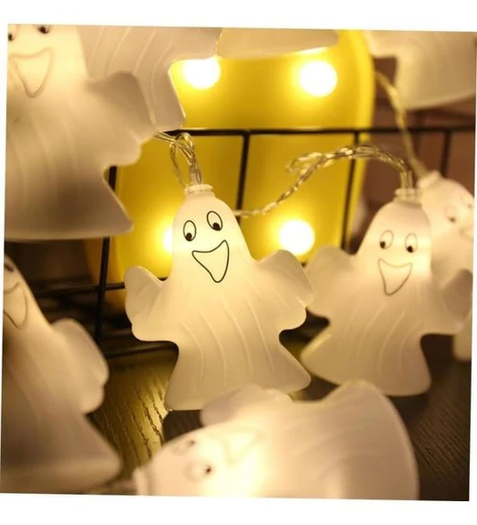 Halloween Led Işık Hayalet 8 cm 10 Lu ürün görseli 1