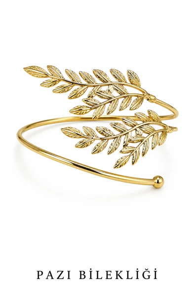 Spiral Kıvrımlı Model Gold Renk Ayarlanabilir Kol Pazu Bilekliği ürün görseli 1