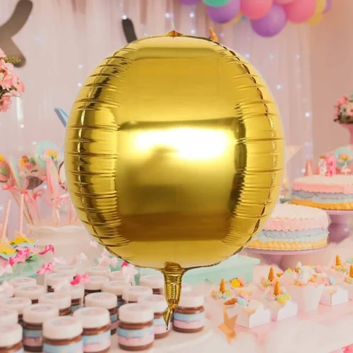 Folyo Balon 22 İnç KÜRE ALTIN GOLD - Resim 2