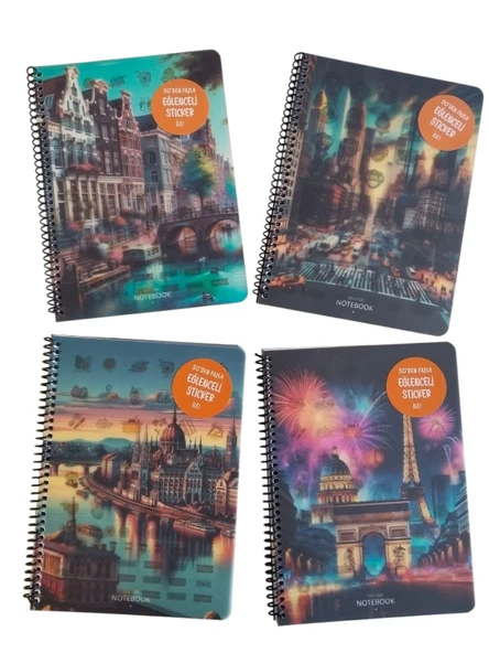 Keskin 80 Yaprak A5 Kareli Spiralli Pp Kapak Stickerli ürün görseli 1