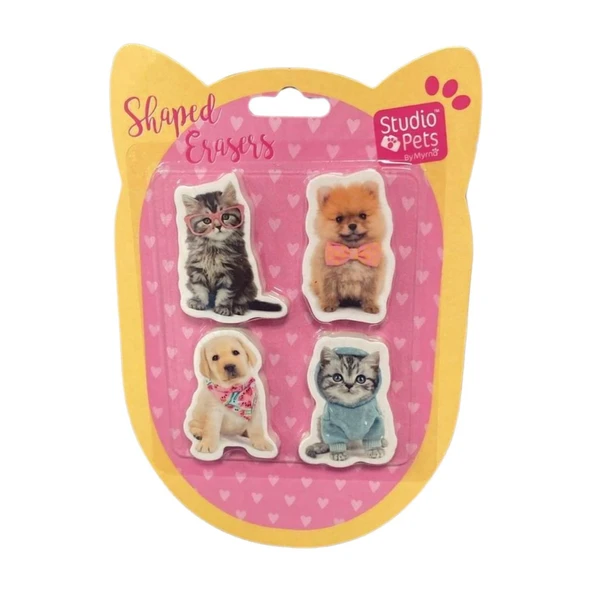 STUDİO PETS PT-783 blist 4 lü kedi,köpek silgi set ürün görseli 1