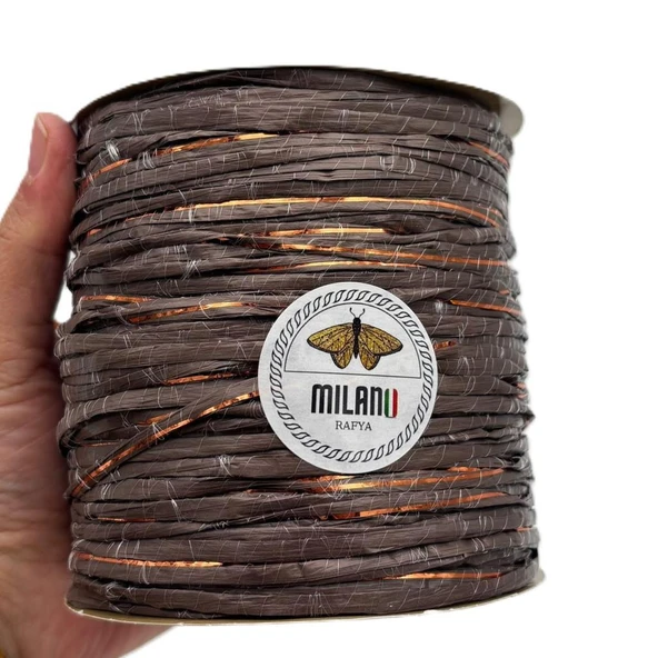 Çanta Aksesuar Milano Rafya S25 Koyu Kahve Simli 100 gr ürün görseli 1