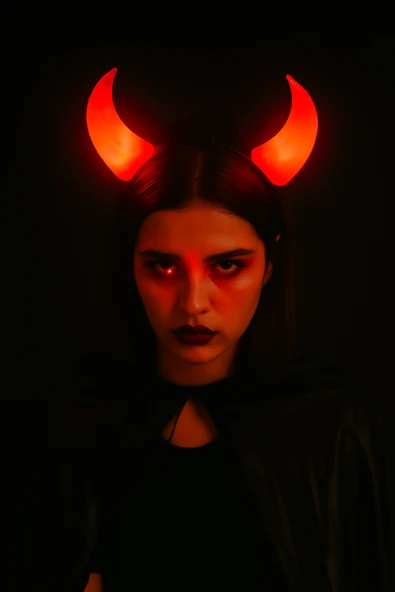 Halloween Taç Şeytan Işıklı Büyük Boynuzlu ürün görseli 1