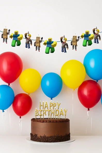 Dekoratif banner Roblox Temalı 160x17 cm Doğum Günü Parti Süsü ürün görseli 1
