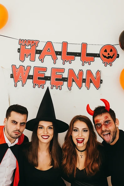 Halloween Yazılı Cadılar Bayramı Harf Banner Korku Parti Süsü Dekorasyonu ürün görseli 1