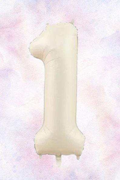 Folyo Rakam 1 Krem satin 40 inç 100 cm Grabo markalı çok kaliteli folyo balon ürün görseli 1