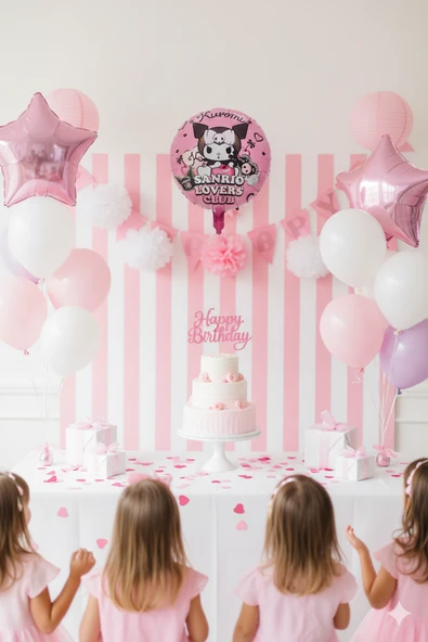 Folyo Balon Kuromi Temalı 45 cm pembe kuromi Doğum Günü Folyo Balon ürün görseli 1