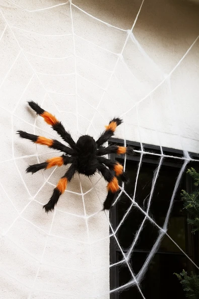 Halloween Örümcek Figür 50 Cm Siyah-Turuncu - Resim 2