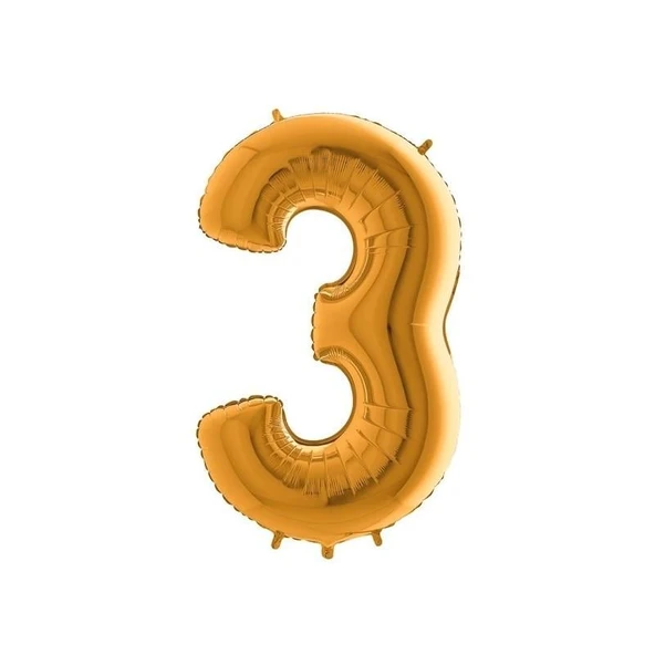 3 Rakam Folyo Balon Gold 40Inc 100cm ürün görseli 1