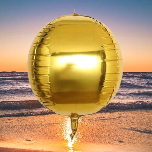 Folyo Balon 22 İnç KÜRE ALTIN GOLD - Resim 6