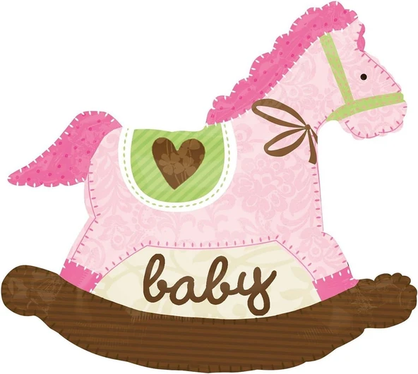Folyo Balon Sallanan At Baby Pembe 26x29i-66cmx74 ürün görseli 1