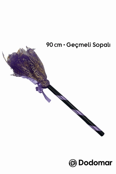 Halloween Cadı Süpürgesi Tüllü Mor - Resim 6