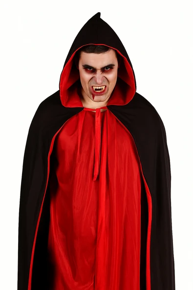 Halloween Pelerin Çift Taraflı Kapüşonlu 90cm - Resim 2