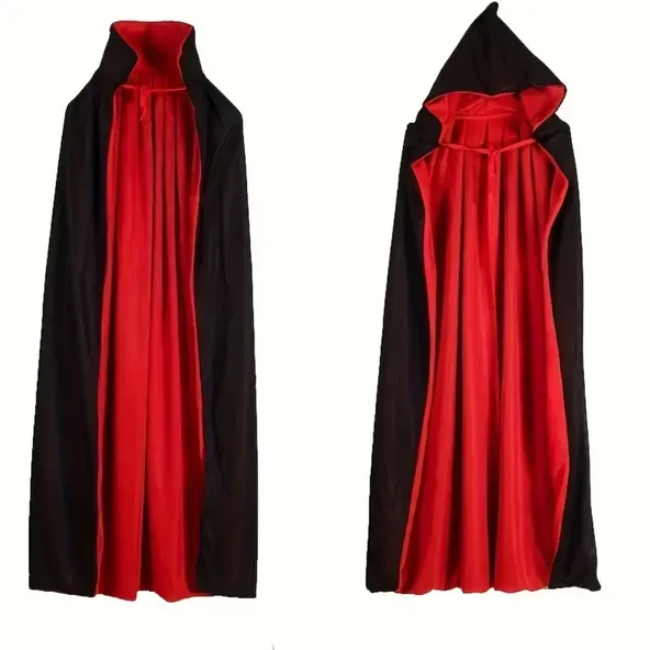 Halloween Pelerin Çift Taraflı Kapüşonlu 150cm ürün görseli 1