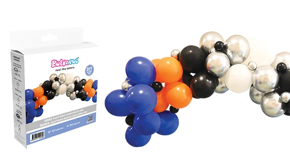 Balon Dekorasyon seti UZAY 70bal+zinc+yapışt ürün görseli 1