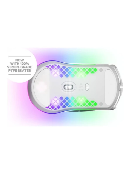 SteelSeries Aerox 3 Snow RGB Şarjlı Ergonomik Optik Kablosuz Oyuncu Mouse ürün görseli 1