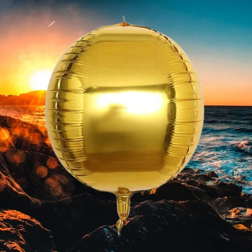 Folyo Balon 22 İnç KÜRE ALTIN GOLD - Resim 4