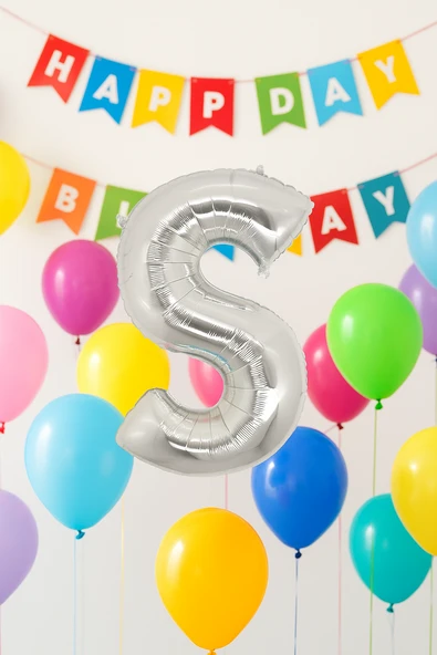 Folyo Harf S Gümüş 26 Inc 66 Cm Balonevi ürün görseli 1