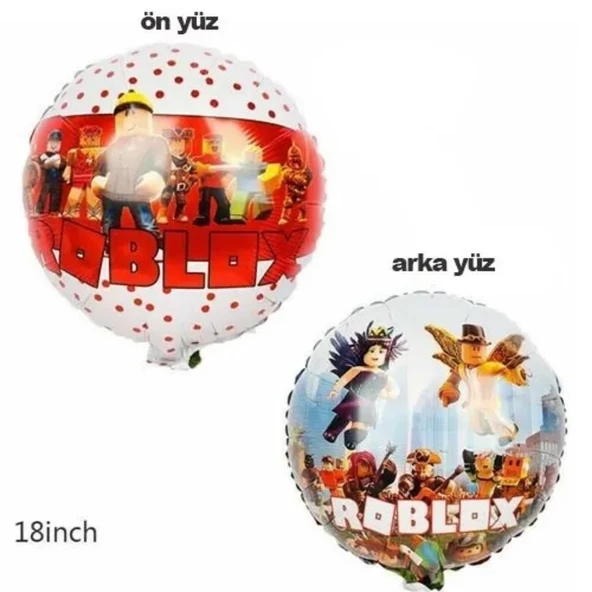 Folyo Balon ROBLOX 45 cm Kırmızı Renk Çift Taraflı Baskılı Doğum günü Süsü ürün görseli 1