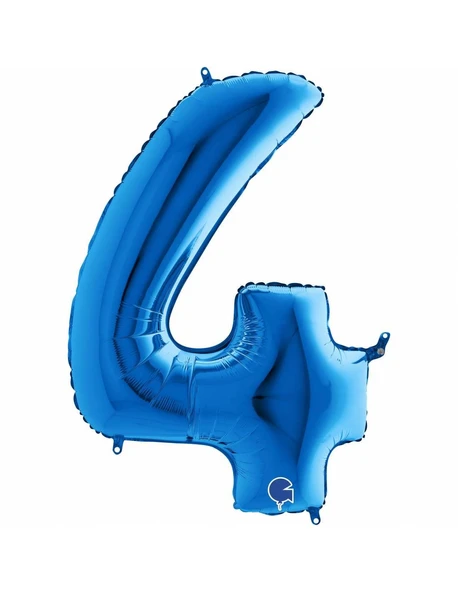 4 Rakam Folyo Balon Mavi 40Inc 100Cm ürün görseli 1