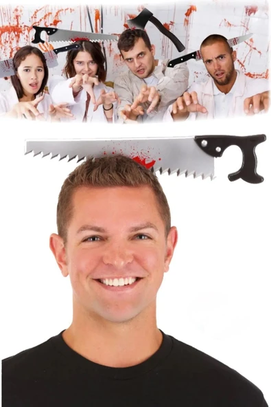 Halloween Cadılar Bayramı Testere modeli Taç Korku Aksesuarı ürün görseli 1