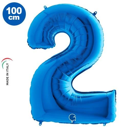 2 Rakam Folyo Balon Mavi 40Inc 100cm ürün görseli 1