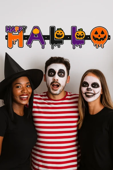 Halloween Yazılı Cadılar Bayramı Harf Banner Korku Parti Süsü Dekorasyonu ürün görseli 1
