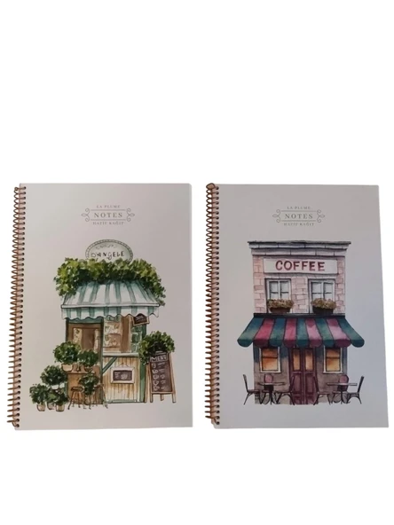 Keskin A4 80 Yaprak Karton Kapaklı Spiralli Kareli Defter (La Plume) ürün görseli 1