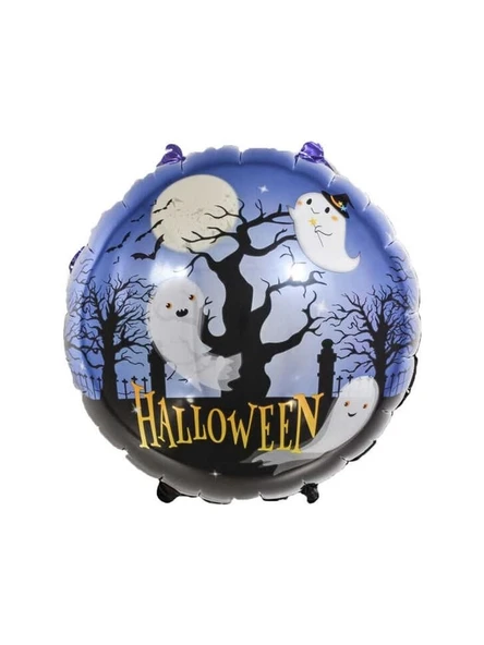 Folyo balon Halloween hayelet ağacı 45x45 yuvarlak ürün görseli 1