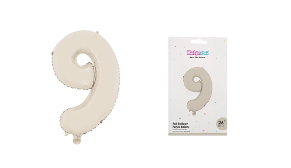 Folyo Rakam 9 Mat Bej 26 Inc 66 CM - Resim 3