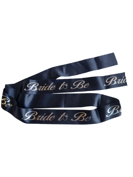 Bride To Be Kuşak Siyah Gümüş - Resim 4